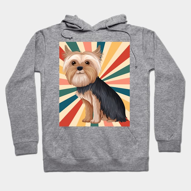 Cute Yorkshire Terrier Dog Breed 80s 90s Retro Style Vintage Design Animal Pet Hoodie by Inspirational And Motivational T-Shirts